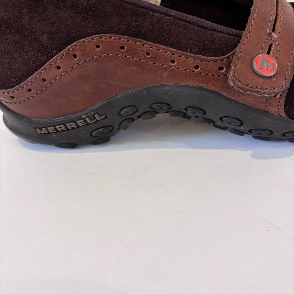 EUC Merrell Women's Plaza Bandeau Expresso Brown Suede Mary Jane's Shoes SZ 7.5 - Picture 2 of 10